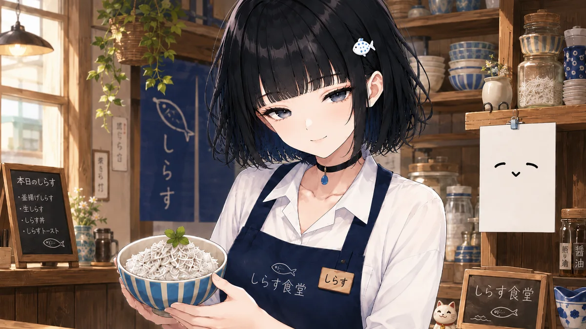 しらす食堂の店内イラスト
